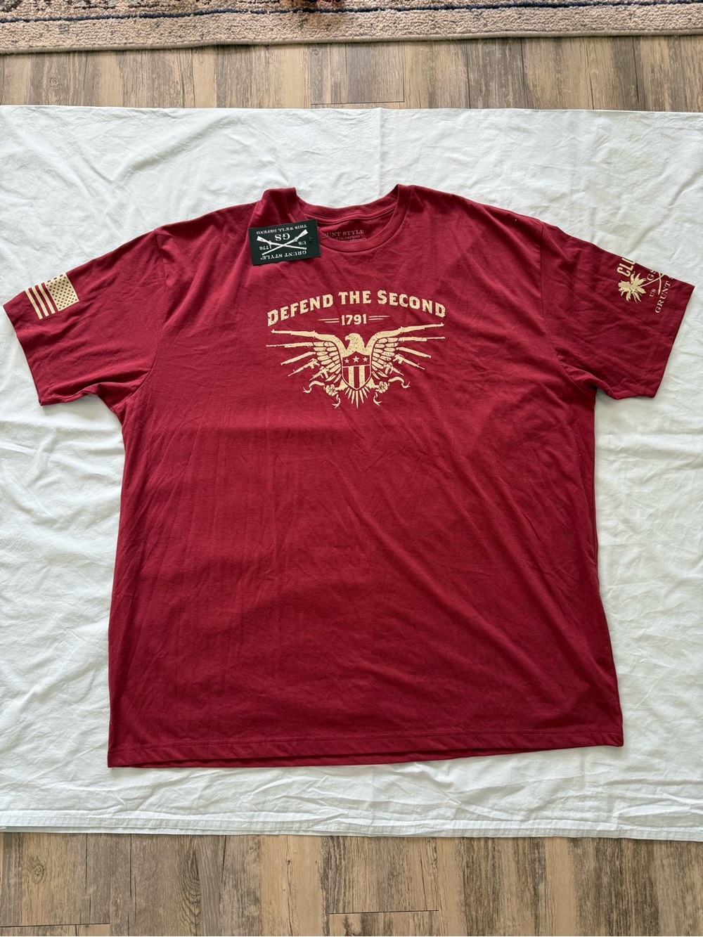 Grunt Style “Defend The Second” Short Sleeve Tee - Burgundy and Tan